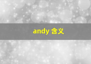 andy 含义